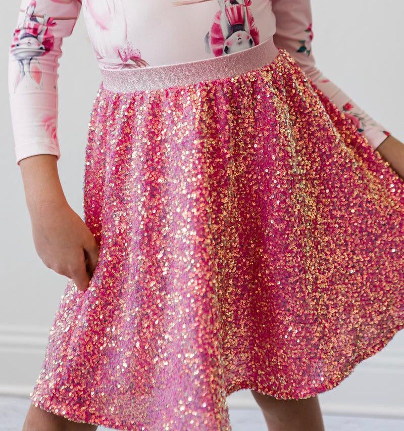 Hot Pink Sequin Twirl Skirt