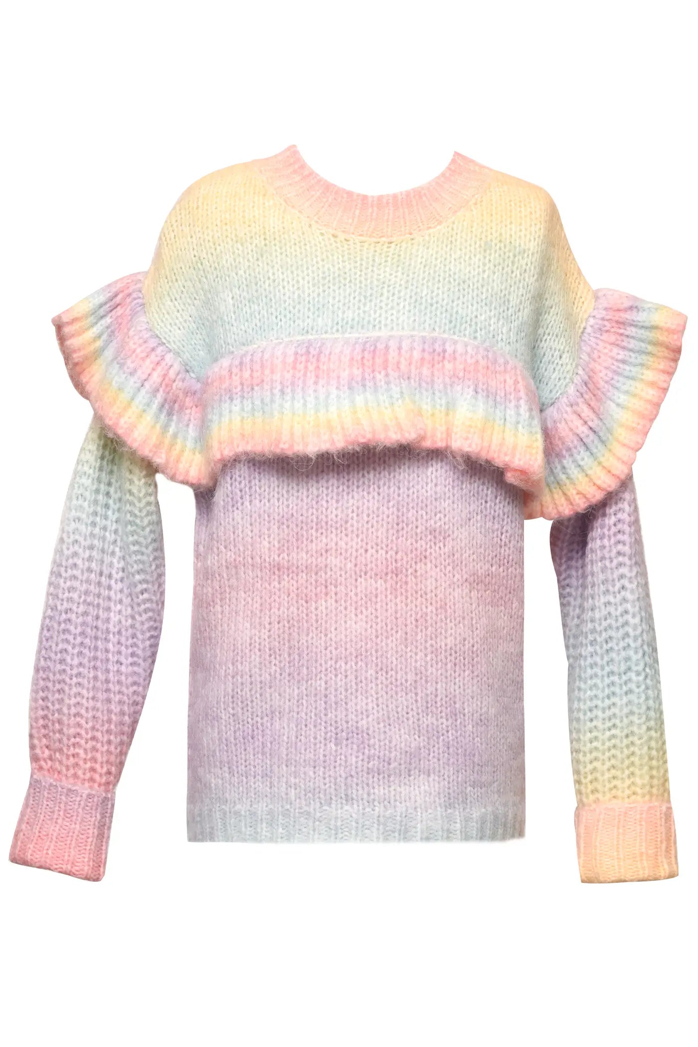 Pink Multi Ruffle Sweater