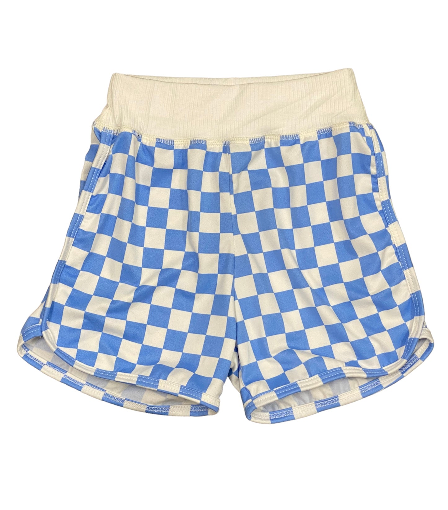 Blue and White Checkered Shorts