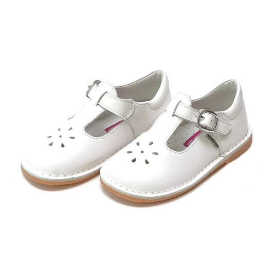 White Leather T-Strap