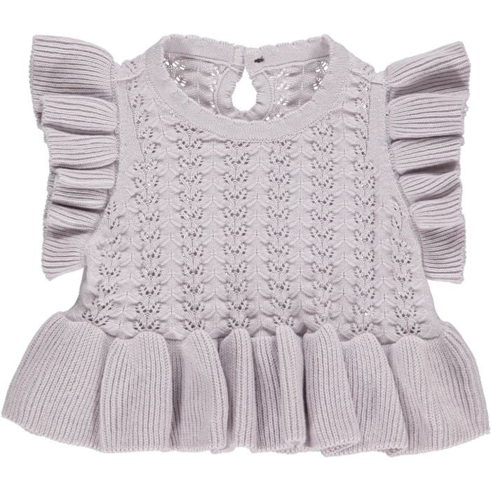 Lilac Knit Frill Vest