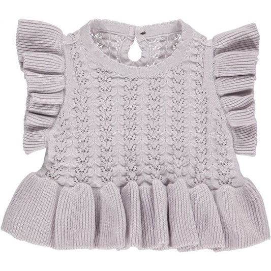 Lilac Knit Frill Vest