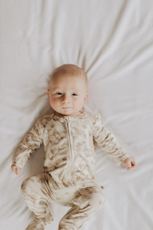 Tie Dye in Taupe Footie