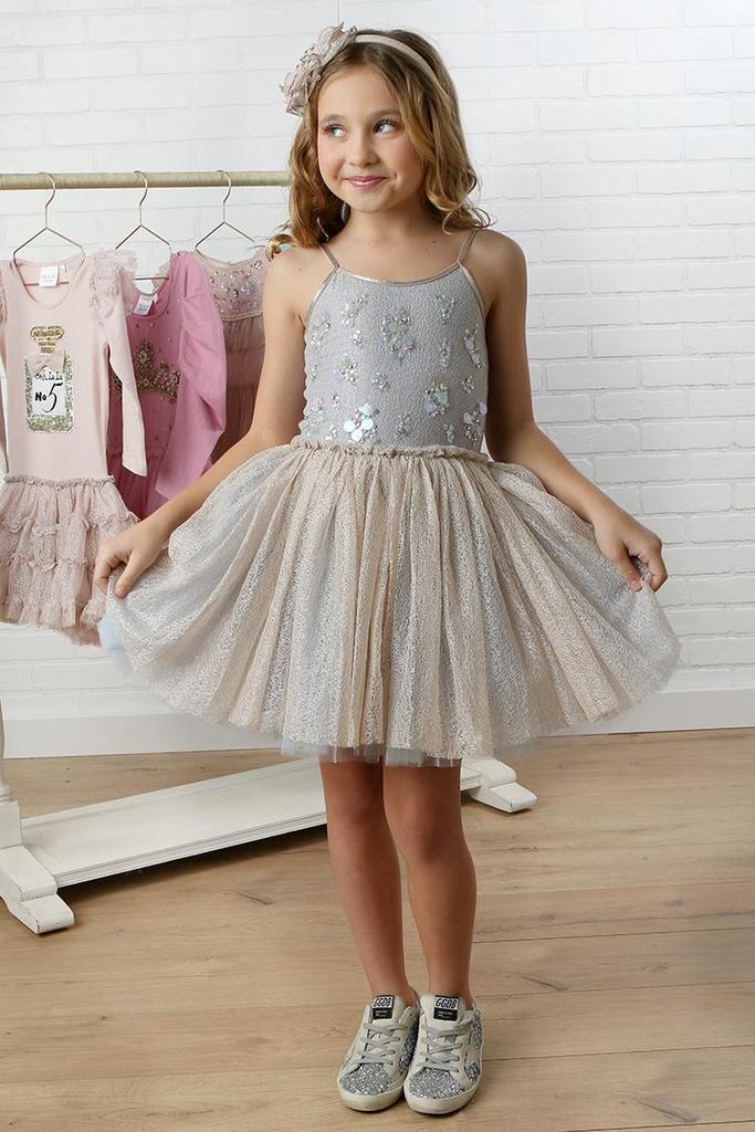 Sophie Sky/Ivory Glitter Dress