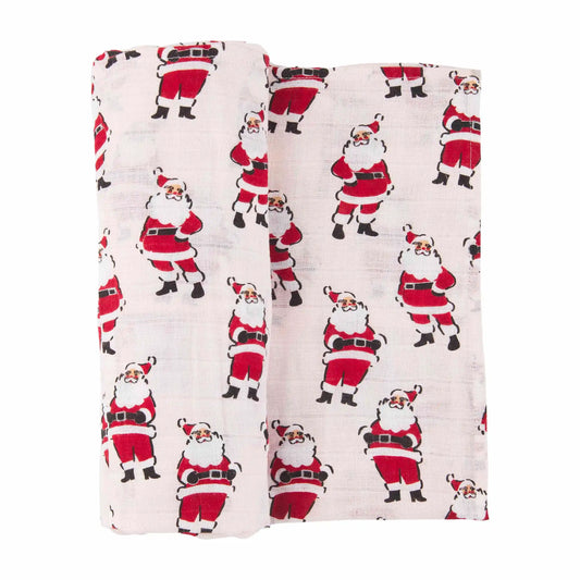 Pink Vintage Santa Swaddle Blanket