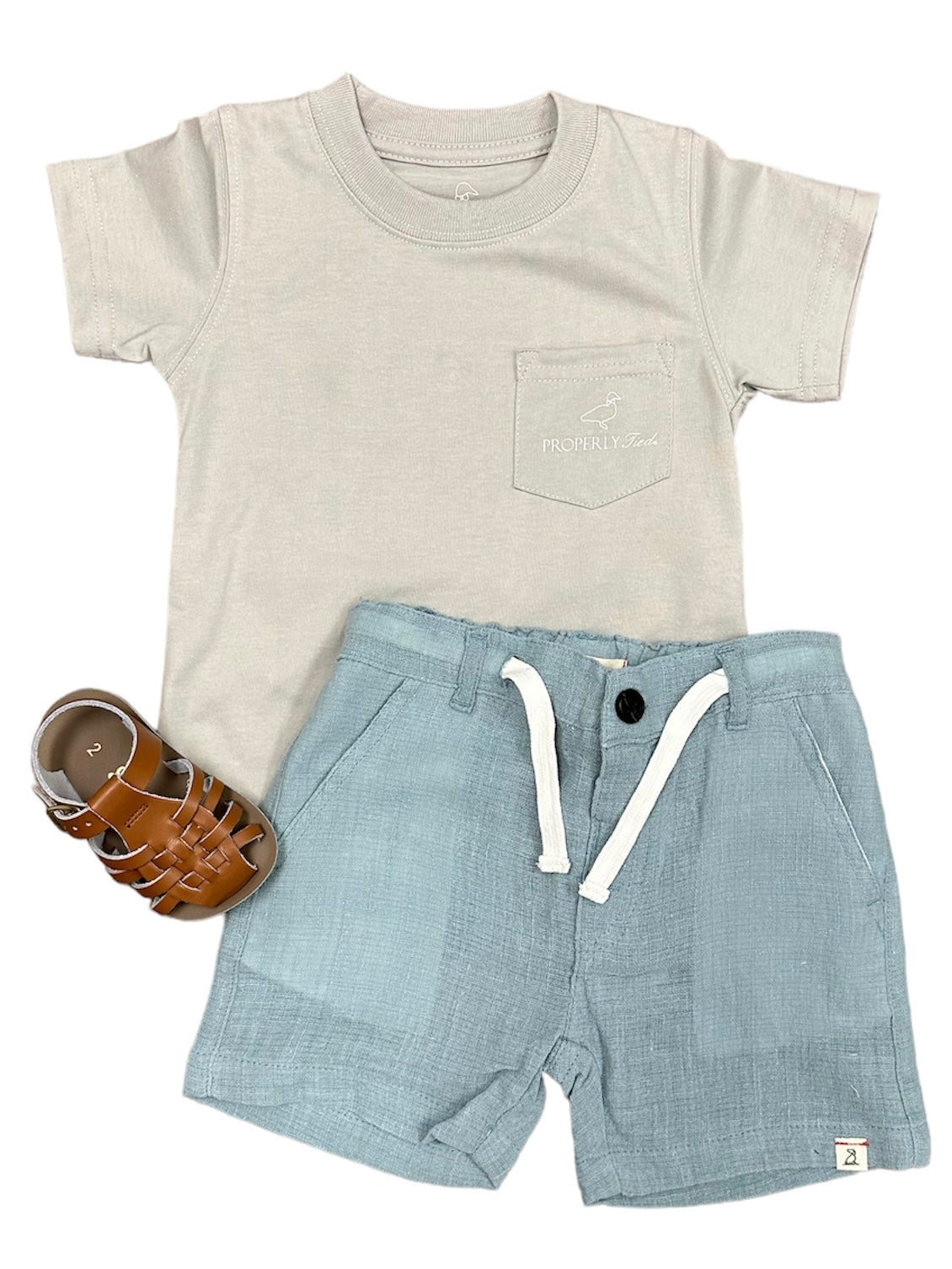 Teal Cotton Crew Shorts