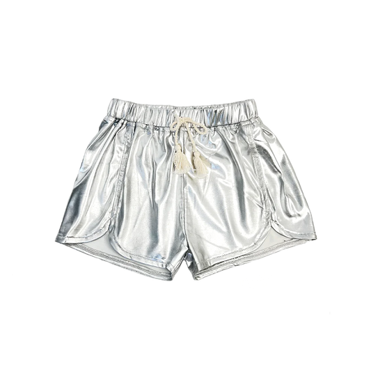 Silver  Metallic Short