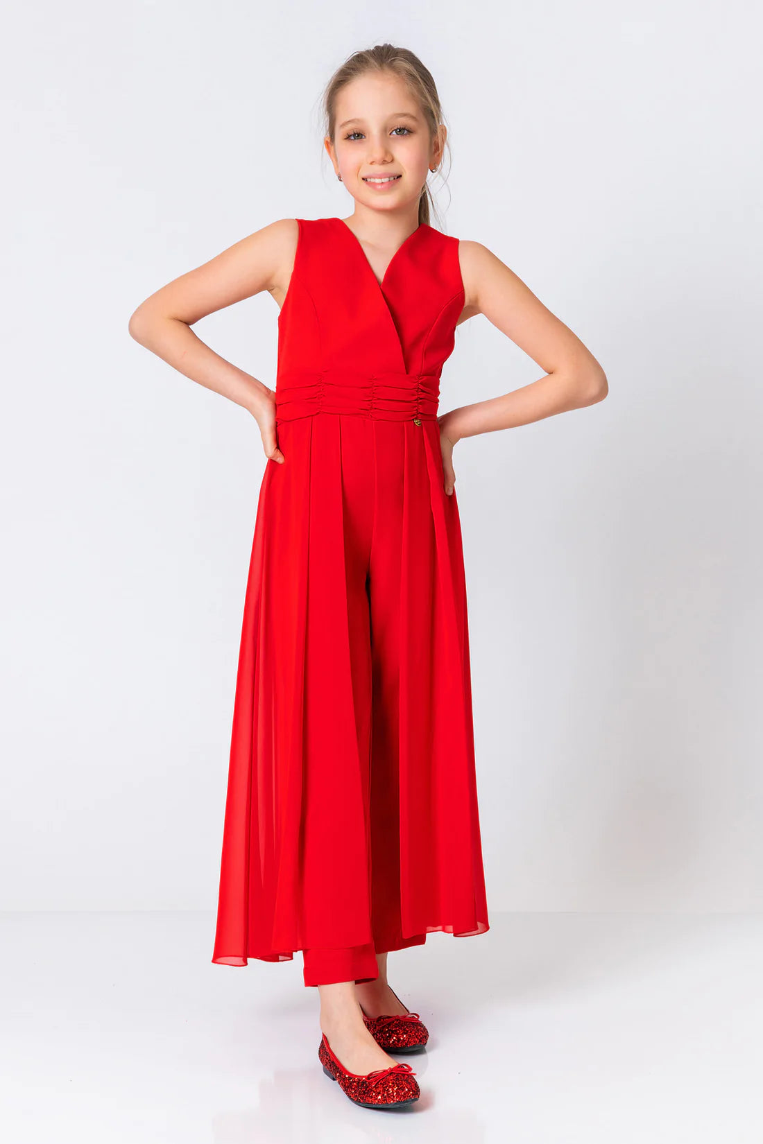 Red V Jumpsuit