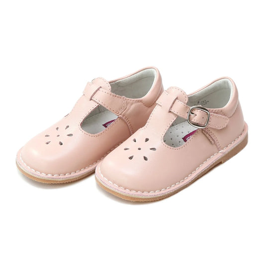 Pink Leather T-Strap