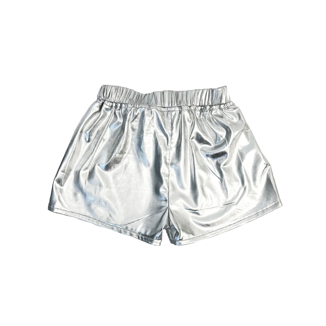 Silver  Metallic Short