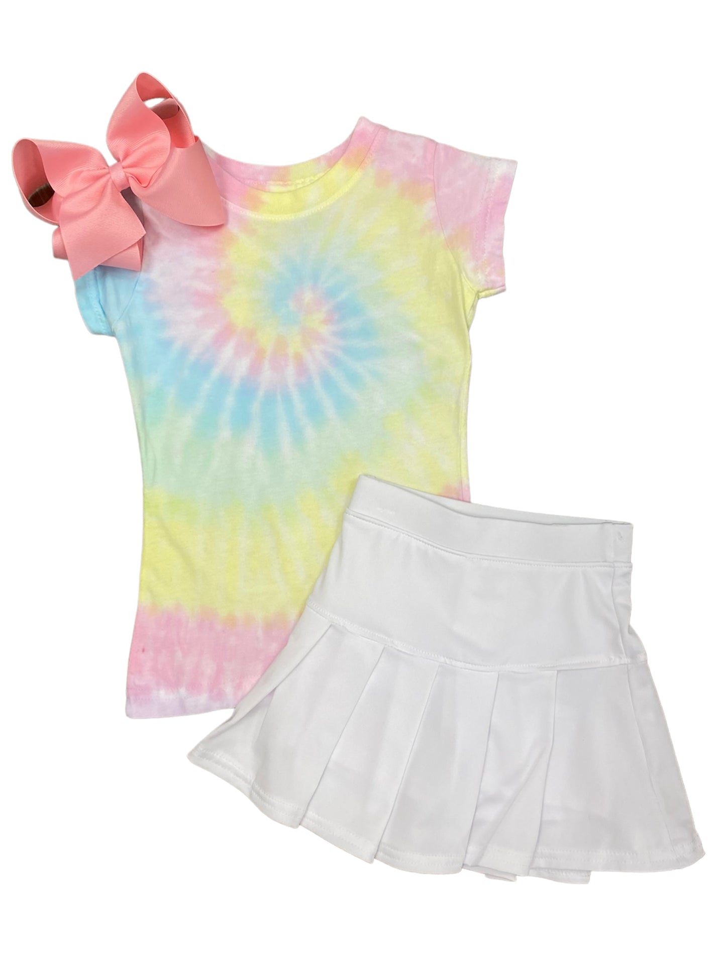 Girls Fitted Tie Dye Pastel Tee