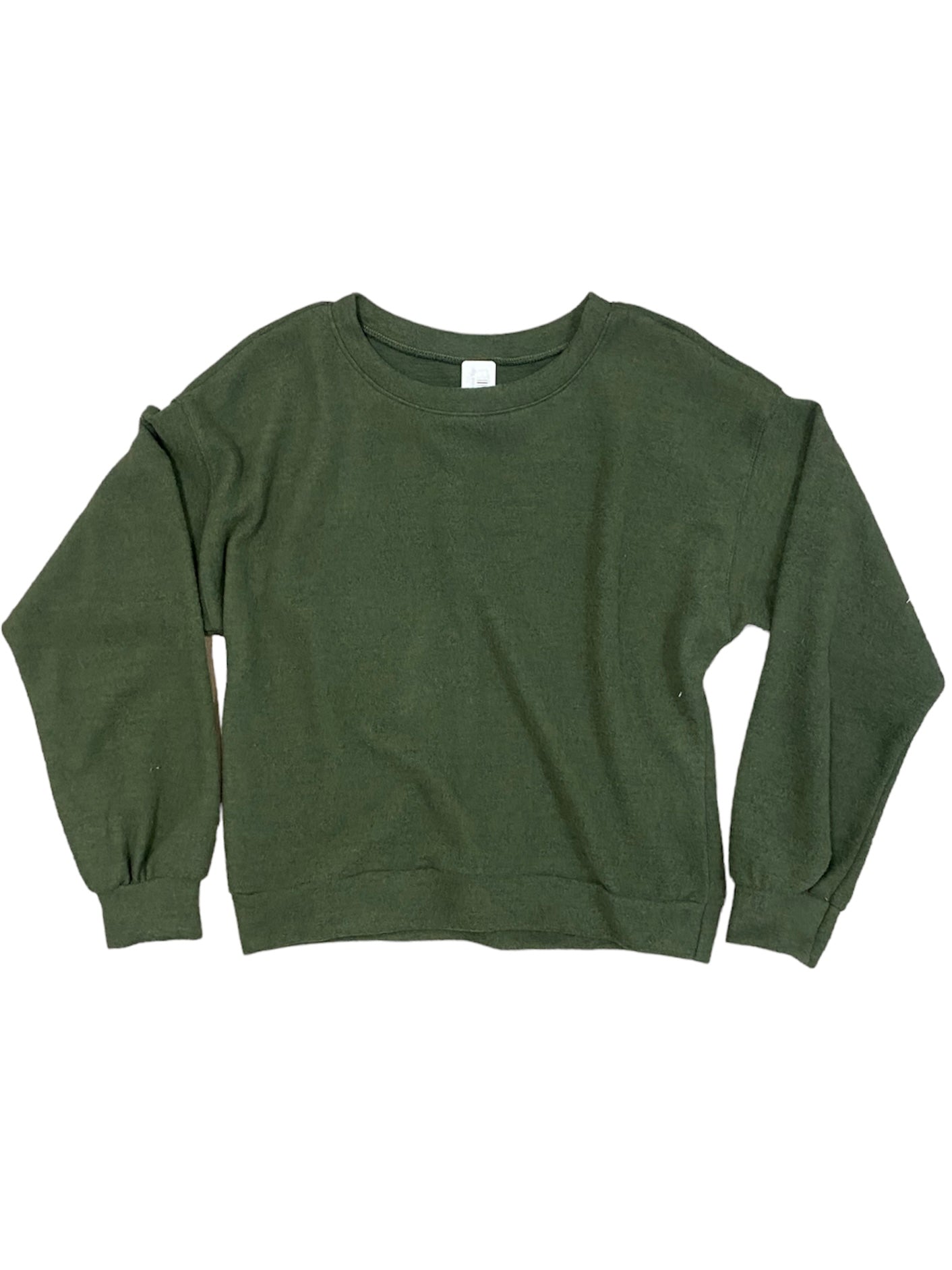 Olive LS Fleece Top