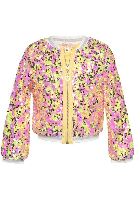 Yellow Multi Sequin Bomber Jacket