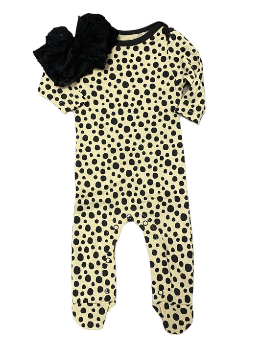 Brown W Black Dots Footie