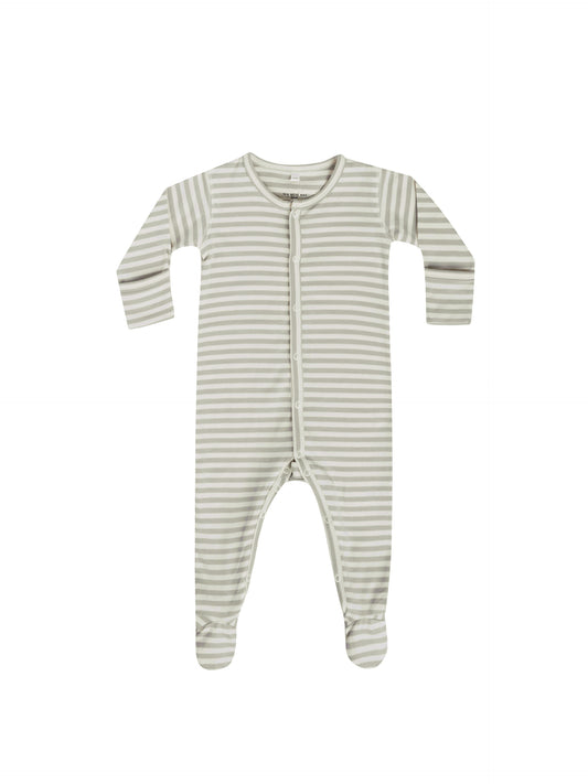 Pistachio Stripe Snap Footie