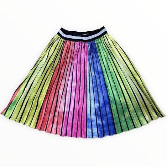 Metallic Ombré Stripe Midi Skirt