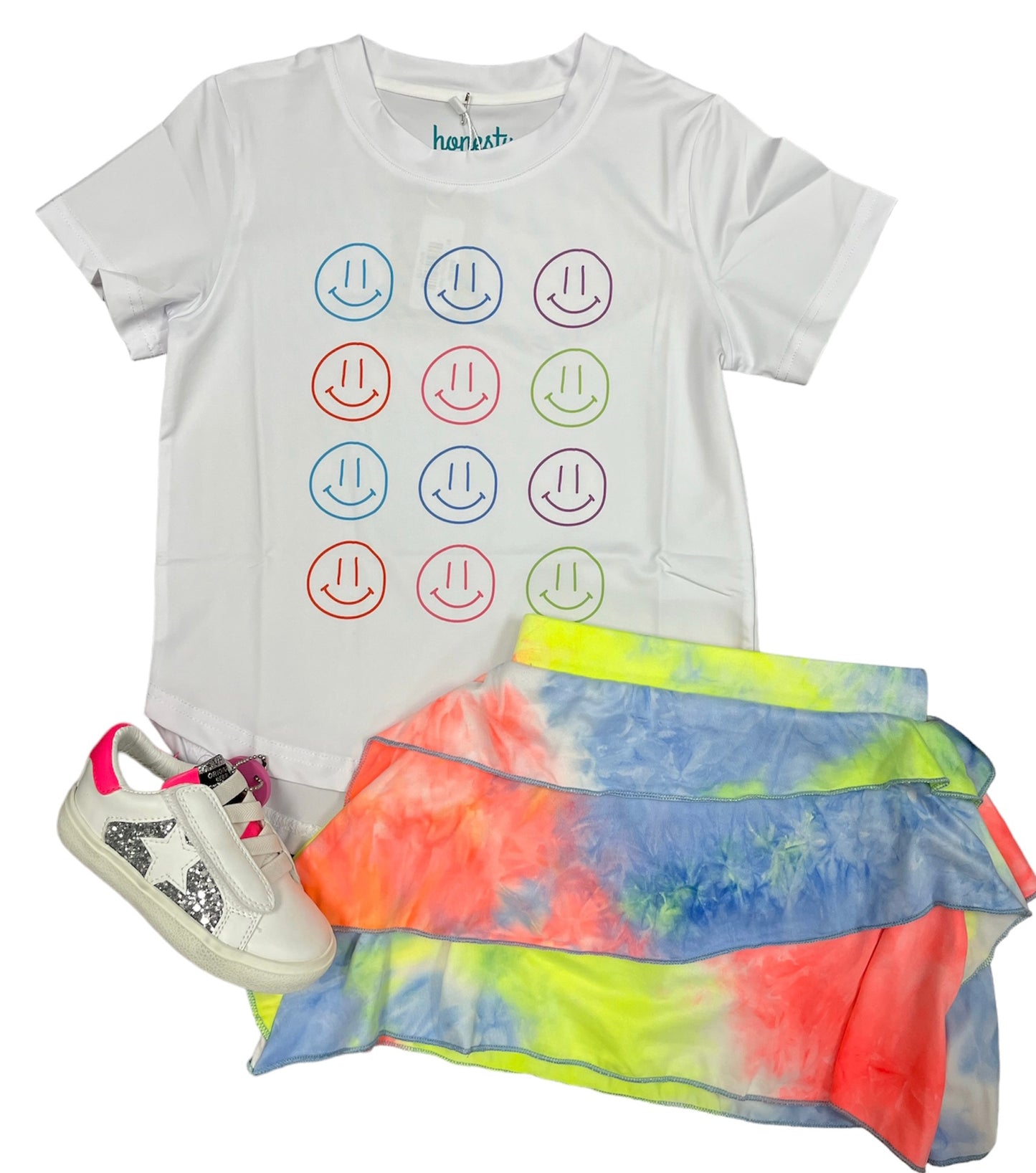 Neon Tie Dye Skort