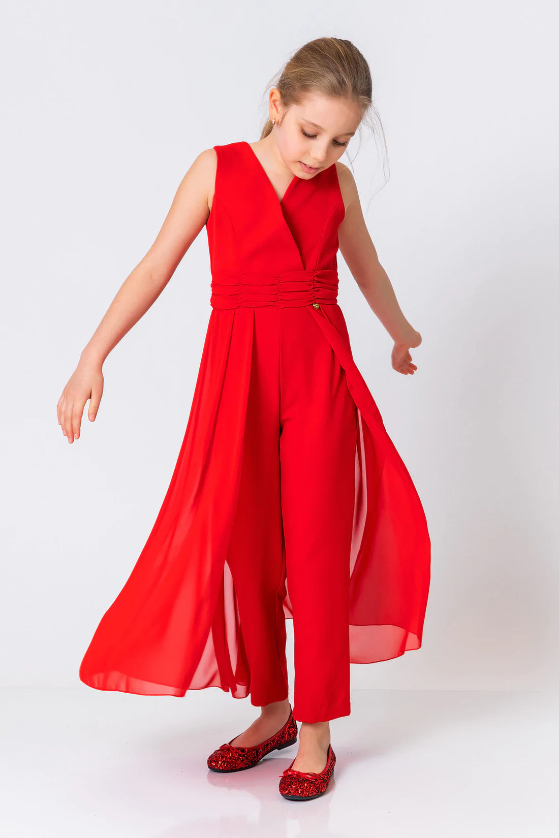 Red V Jumpsuit