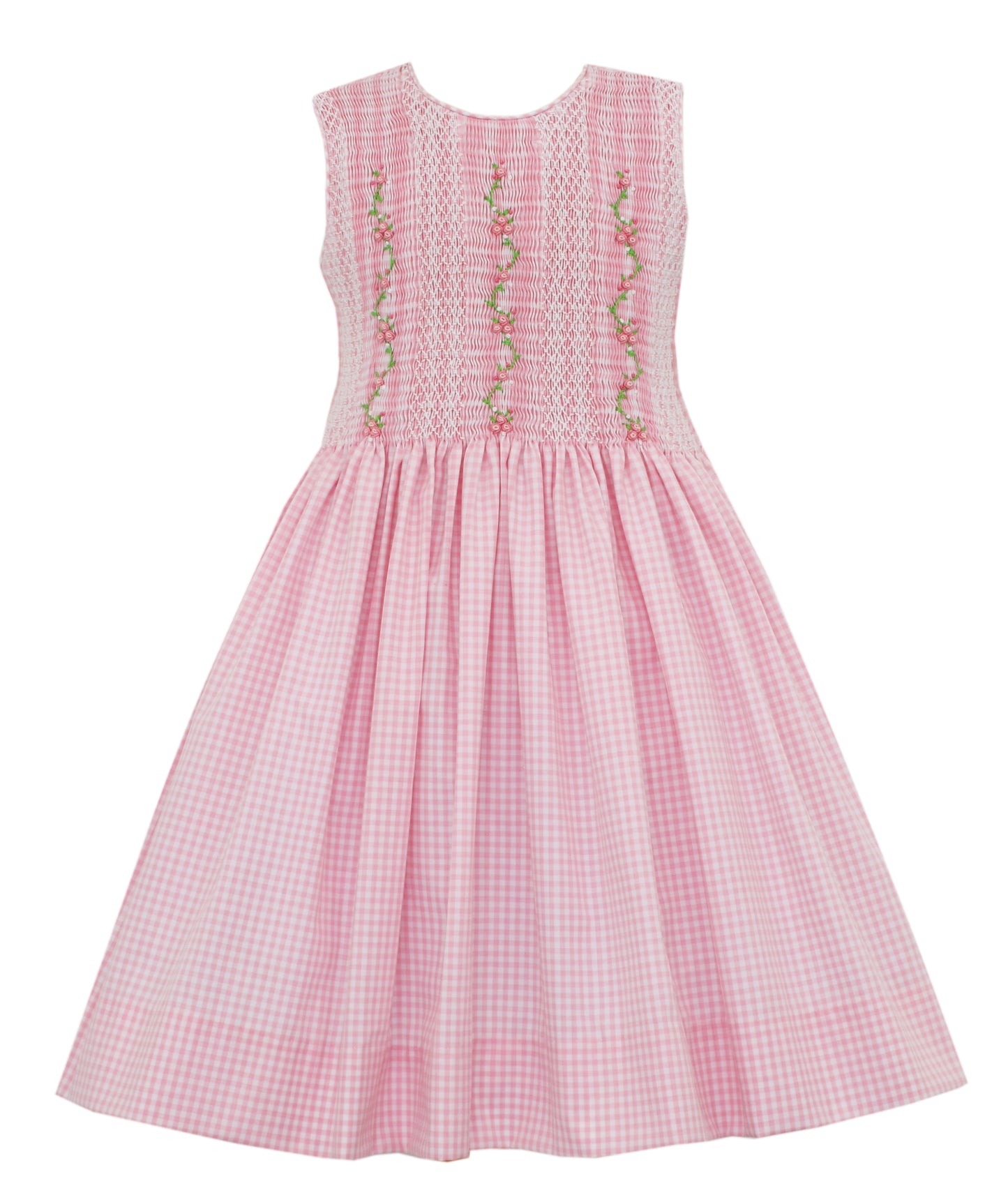 Pink Gingham Sleeveless Dress