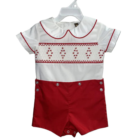 Red & White Geo Shortall