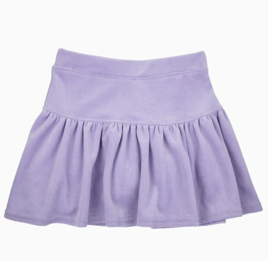 Velour tennis skort purple