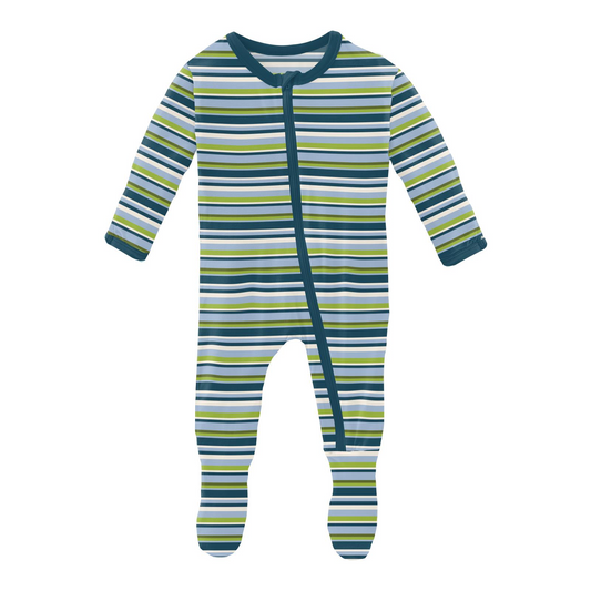 Sailaway Stripe Footie with Zip