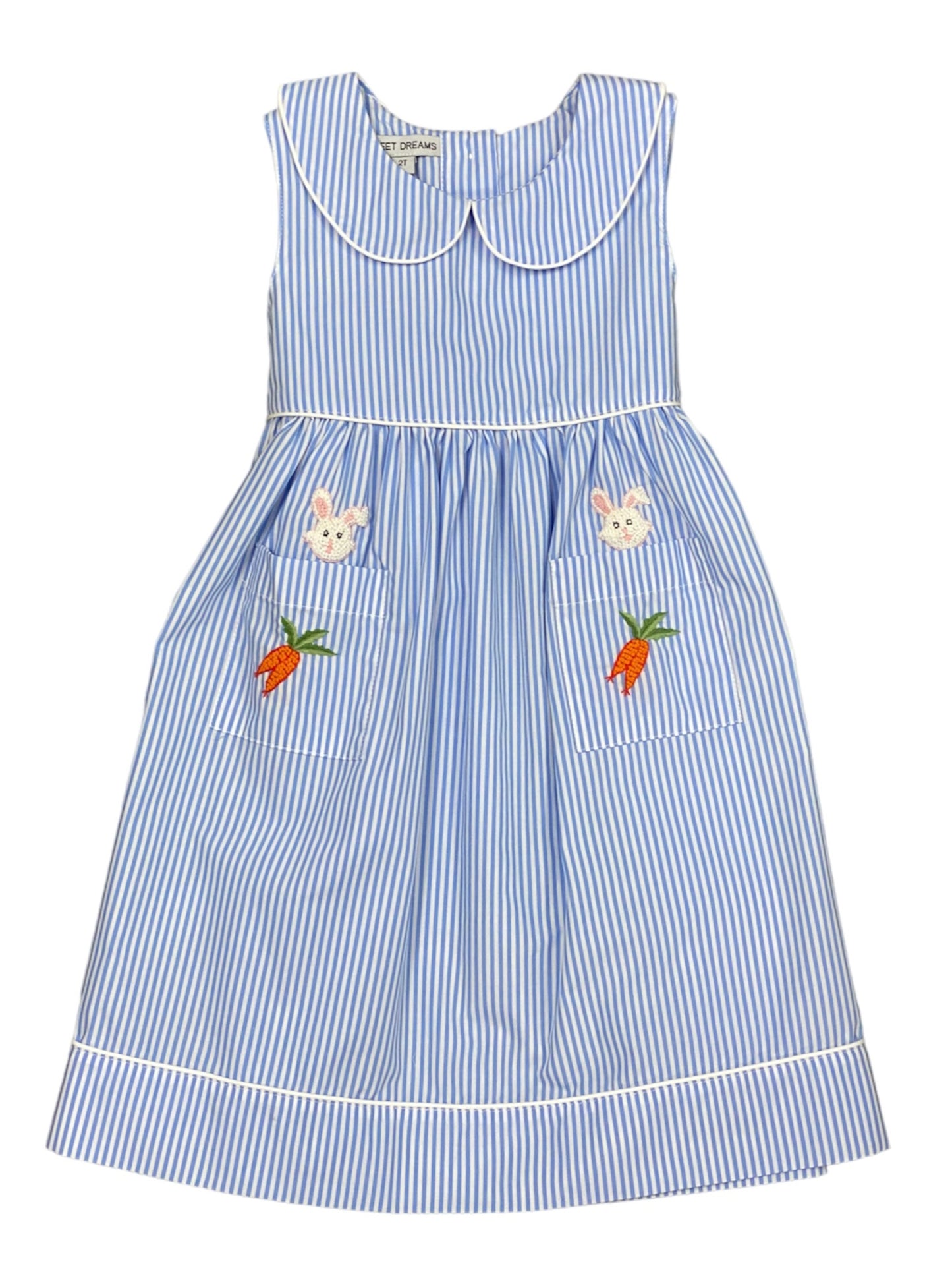 Blue Stripe Bunny Dress