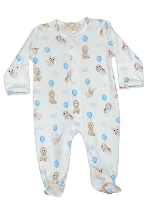 Cute Puppies Blue Footie